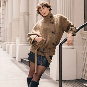 Petite Studio Tan Textured Coat